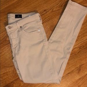 AG Slim Straight Ankle Cream/Tan Jeans Size 27R